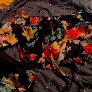 Semi sheer Mid Drift floral blouse